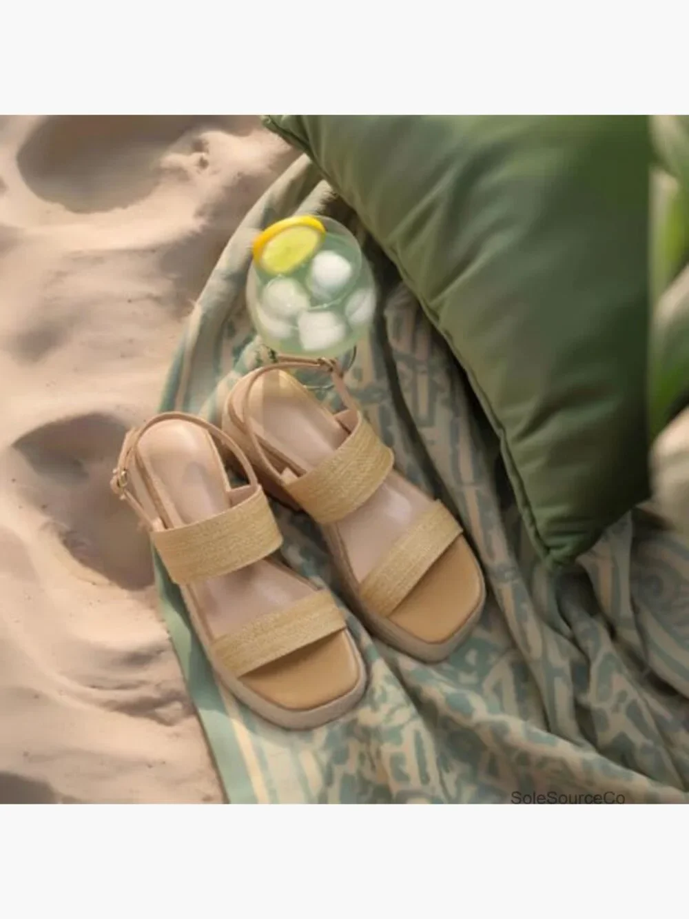 Women Raffia Woven Wedge Espadrille Sandals Platform Ankle Strap Summer